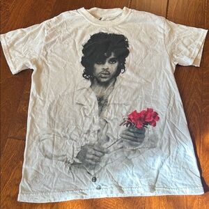 Prince White Tee with Red Graphic